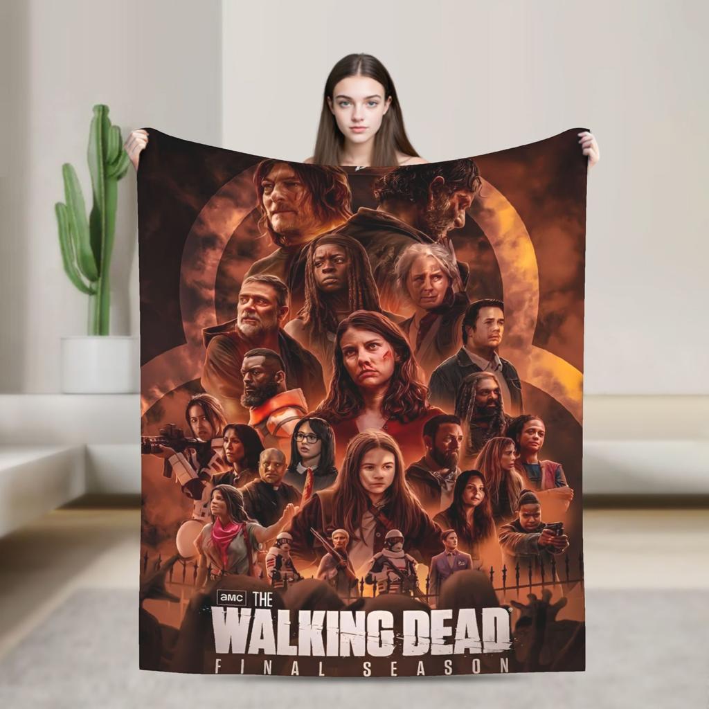 Walking Deads Flannel Blanket Winter Soft Throw Blanket for Kids Adult Couch Bed Print Bedspread Sofa Bed Cover