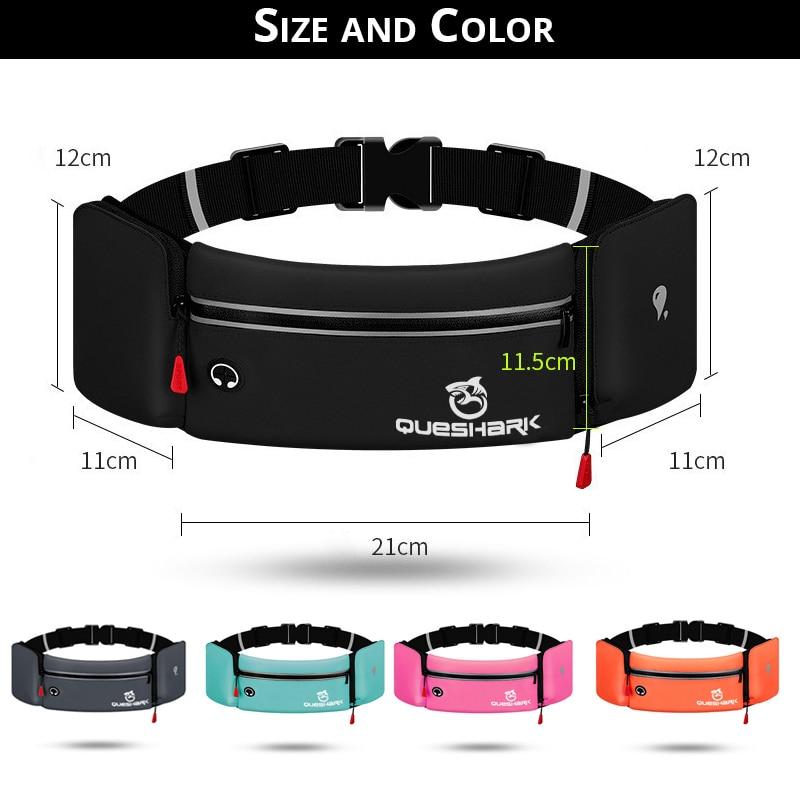 Queshark Adjustable Waist Belt F Running Bag With Water Bottle Cycling Camping Hiking Gym Phone Waist Pouch Sports Bag