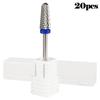 20 шт. вольфрамовые сверла для ногтей, маникюрная дрель для машинного удаления гель-лака, фреза, аксессуары для фрез, пилочки для ногтей, буфер