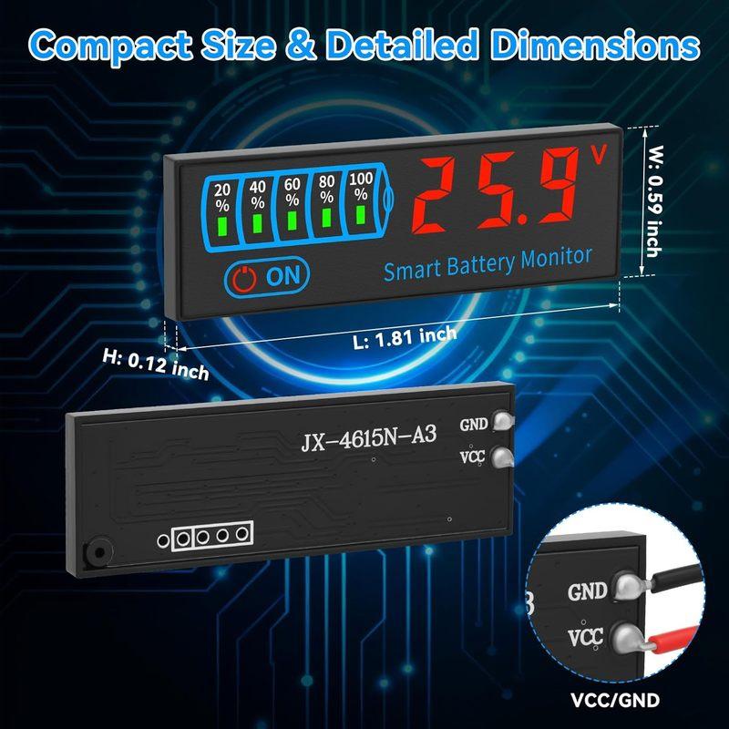 LED Battery Voltage Tester Module Battery Charge Indicator Panel Acid/Lipo Lithium Battery Capacity Board Voltage Battery Tester