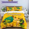 3pcs Lion King3 Cover Set - Personalized Name, HD Printed Bedding with 1 Cover and 2 Pillowcases - Perfect for Home Decor, Easy Care