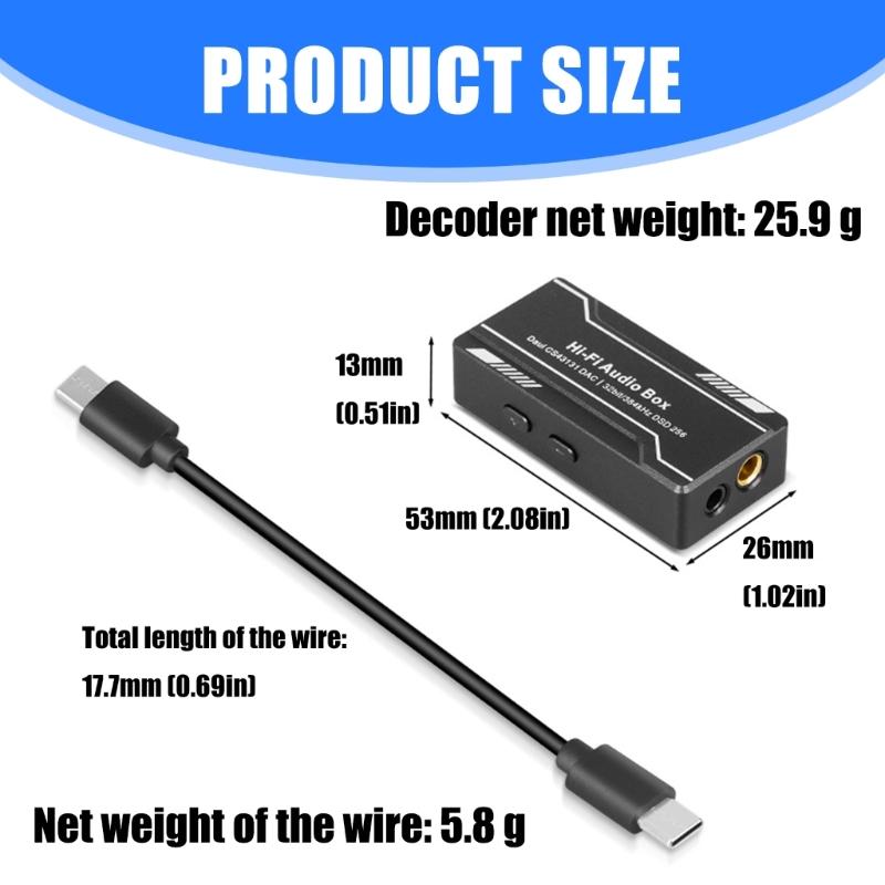 Портативный USB C усилитель 32 бит 384 кГц USB C на 3,5 мм 4,4 мм адаптер с чипом CS43131 USB C адаптер для наушников для телефона
