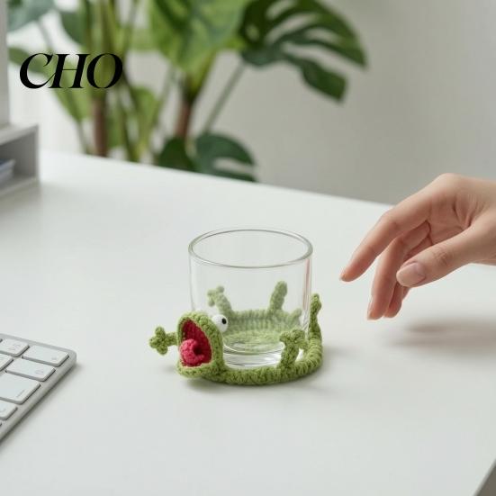 Crochet Animal Coaster DIY Lizard Kit, Handmade Knitting Crafts, Decorative Drink Mug Coffee Cup Mat for Adults, Beginner Kit