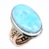 Натуральный Ларимар Драгоценный камень 925 Стерлинговое серебро Тон в тон Подарочное кольцо S.9 E5C54