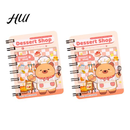 Eye-catching Stationery 2Pcs Capybara Mini Spiral Notebooks A7 3.2 x 4.1 Inch 80 Notebook Blank Pages Journal Portable Cute Memo Pads for School Kids