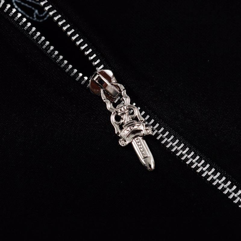 842 CHROME HEARTS Осень-Зима 2025 Новая Толстовка с Капюшоном на Молнии Классического Стиля с Логотипом Большого Размера, Подходит для Парной Носки