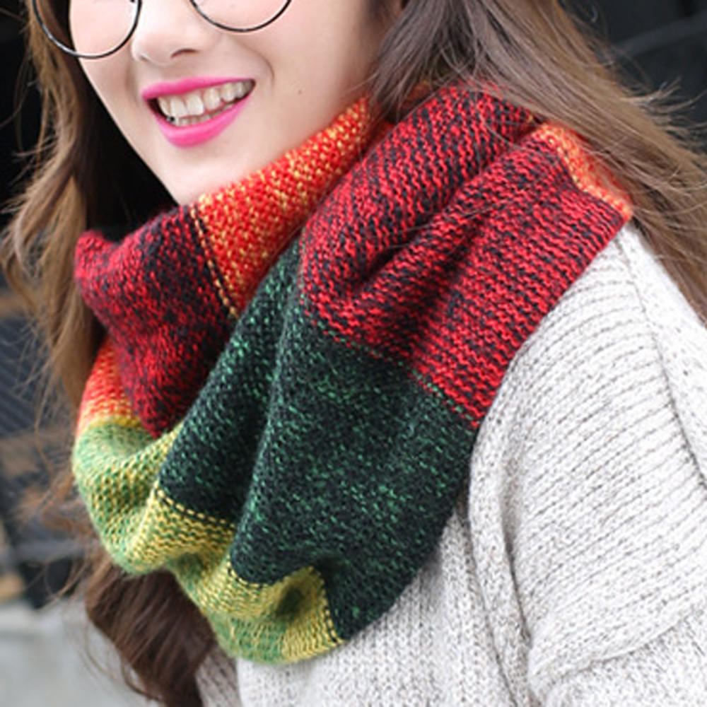 Fashion Women Warm Knit Neck Circle Cowl Snood Multi-purpose Scarf