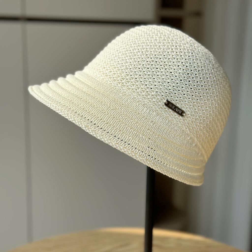 Весна и лето, новая вязаная дышащая шапка рыбака, детская солнцезащитная шляпа, складная шапка для бассейна