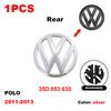 XJBRL1 For Volkswagen Polo 2011 2012 2013 6R0853600A ABS VW Car Front Logo Grille Badge Trunk Emblem Decoration Replacement Accessories