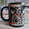 Персонализированная кружка из нержавеющей стали, дизайн двигателя V8/V6, чашка из нержавеющей стали, 15 унций, забавные прочные стильные кофейные чашки, подходит в качестве подарка для парня