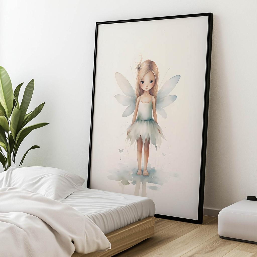 Zielona Wróżka W Krainie Magii Zielona Wróżka W Krainie Magii, 40X50 Cm, Rama Aluminiowa Czarna, Papier Matowy 230 Gsm