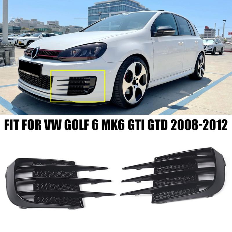 Для Volkswagen VW Аксессуары Golf 6 MK6 GTI GTD 2008 2009 2010 2011 2012 Передний бампер Решетка Противотуманные фары Рамка Крышка