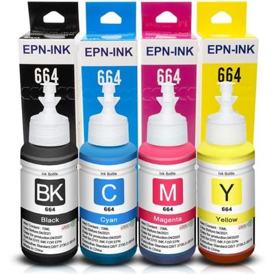 Чернила для заправки - XEMAX - Совместимые с Epson EcoTank - 4 бутылки - T6641 T6642 T6643 T6644 - 70 мл