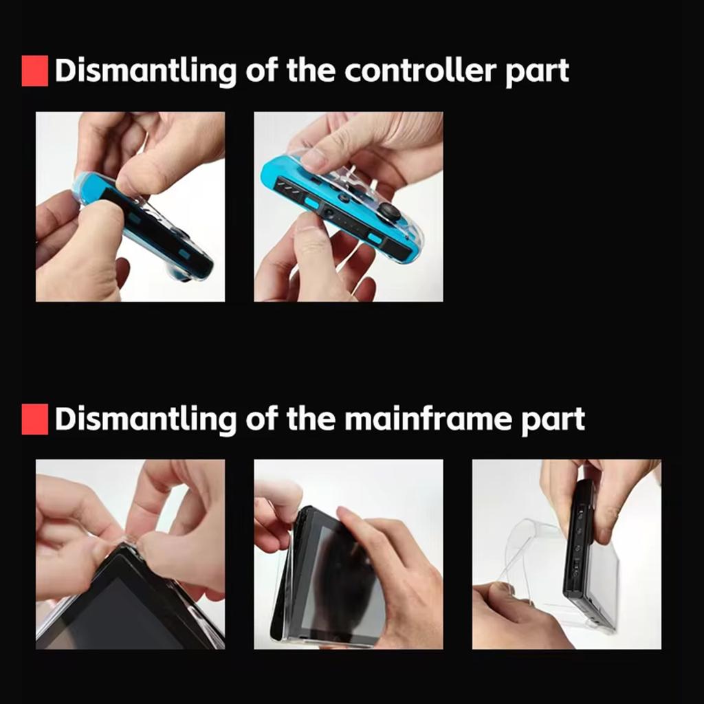 Для игровой консоли Nintendo Switch OLED прозрачный кристаллический чехол мягкий TPU Split защитный чехол