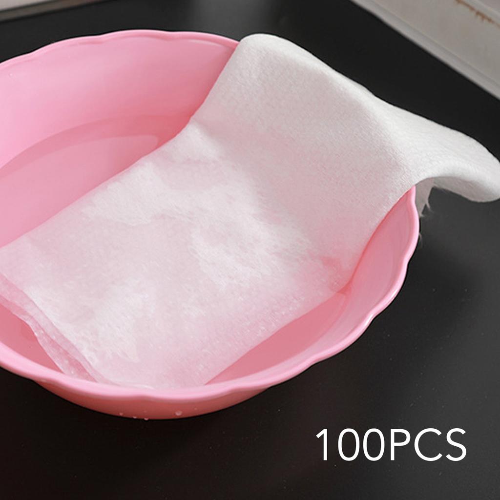 100pcs Disposable Hair Towels Strong Water Absorption Pearl Texture Soft Wood Pulp Cotton Towels for Footbaths Hotel White