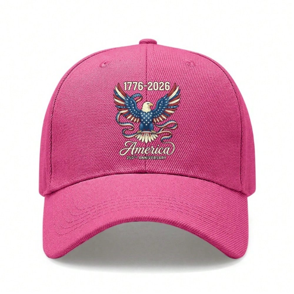 [Patriotic Baseball Cap] 250Th Anniversary Eagle Print Polyester Adjustable Unisex Breathable Lightweight Sun Protection Curved Brim Outdoor Sports