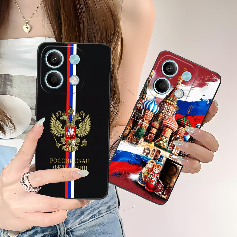 Чехол для мобильного телефона с флагом России для POCO M7 M6 M5 M4 M3 X7 X6 X5 X4 X3 Pro GT 5G Цветной Печатный Чехол Чехол Красивый Роскошный