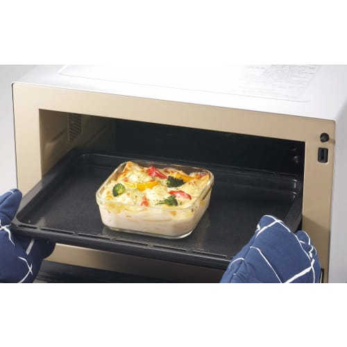 Iwaki Heat-Resistant Glass Storage Container, Green, Square, Large, 1.2L, Pack & Range, KC3248N-G