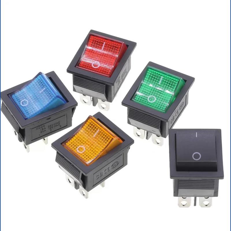 5 шт. KCD4 Тумблер Вкл Выкл со Светодиодом 4 16A 250V 220V Маленький 6-контактный 4-контактный Свет для 2-позиционной лампы 10A Ракета