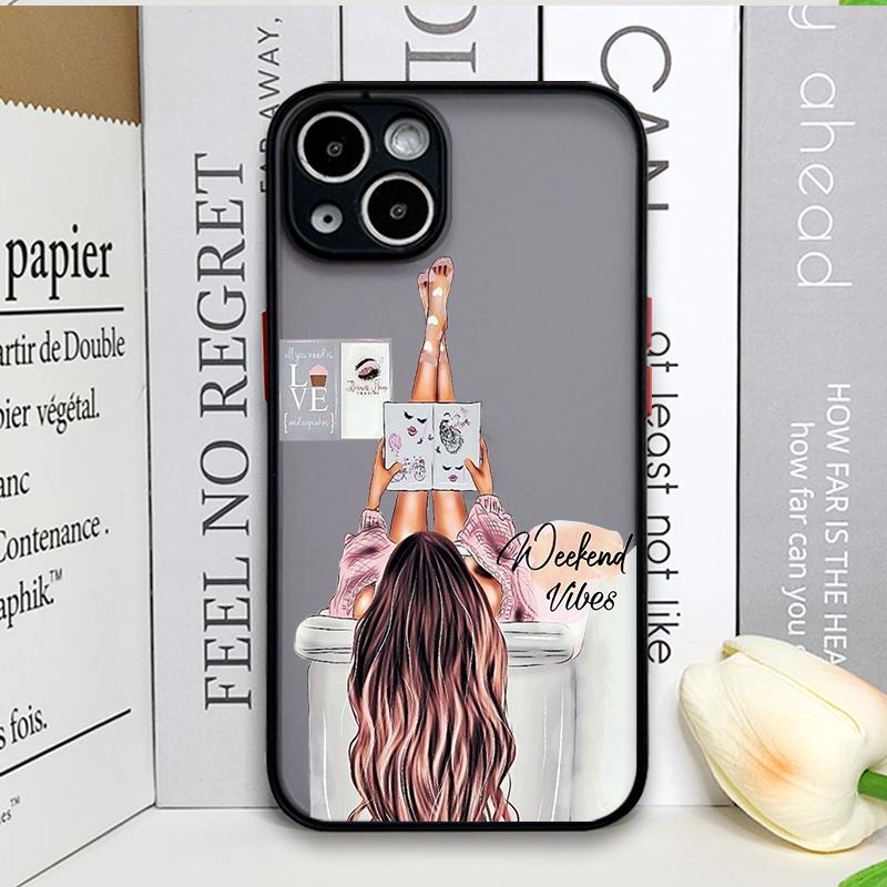 Модный Чехол для Телефона Городская Девушка для iPhone 17 16 Pro Max 16e Mini 15 14 13 12 11 XS MAX X XR 7 8 14 Plus Красивые Женщины Жесткий Чехол