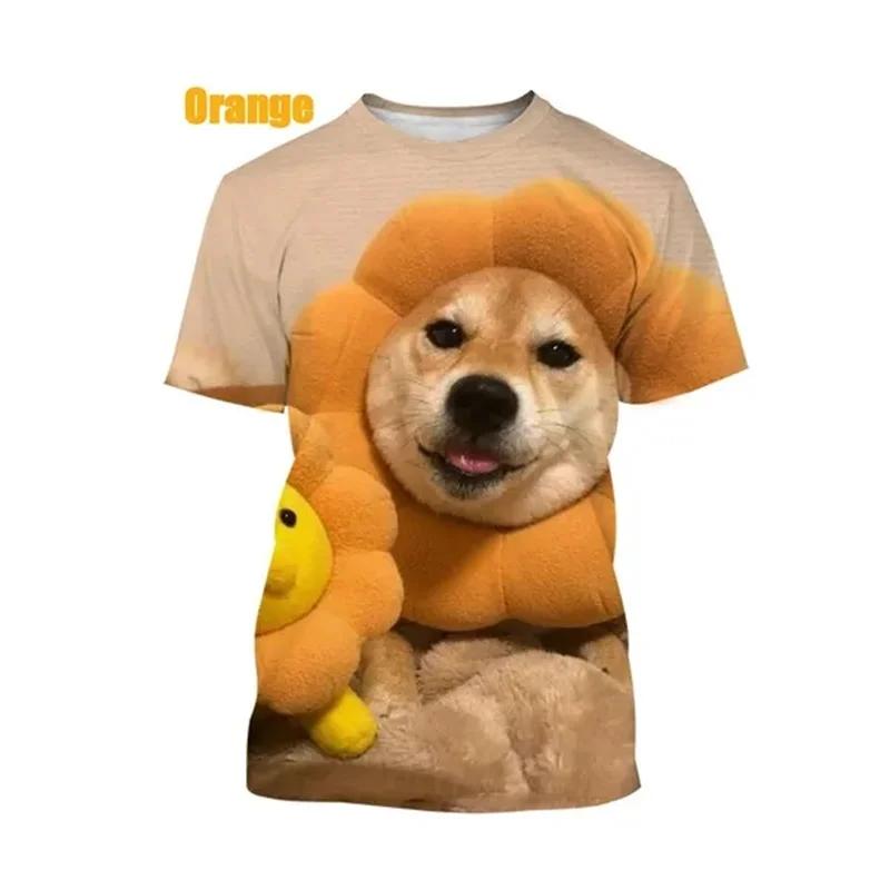 Смешная 3D футболка с графическим принтом собаки Doge Shiba Inu для мужчин Одежда Повседневная Мода Уличная одежда Поп Унисекс Харадзюку Женские Топы Футболки