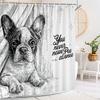 Cartoon Black Dog Shower Curtain, Cute Dog Bathroom Decorative Shower Curtain, Waterproof Shower Curtain With Hooks