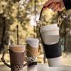 Insulated Leather Cup Holder PU Handle Cup Bag Accompanied Tumbler Carrier Pouch  Body Strap