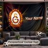 Galatasaray FC Personalized Tapestry Support Custom Name, Wall Art Home Decoration