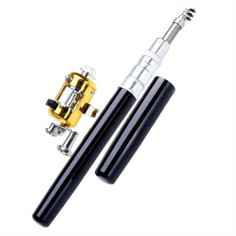 Mini Pocket Ice Fishing Rods Portable Telescopic Pen Shape Fishing Pole and Reel Combos Set Wheel Outdoor for River Lake Fishing