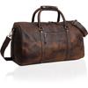 Leather Duffel Bags for Men,Carry On Garment Bag,Mens Garment Bag for Travel Business Leather Duffel Weekender Brown