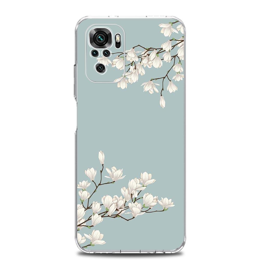 Phone Case For Xiaomi Redmi Note 13 12 5G 9S 9 8 10 11 Pro Plus 4G 9T 13C 12C10C 9C 9A 7 Clear Cover Cherry Blossom Tree