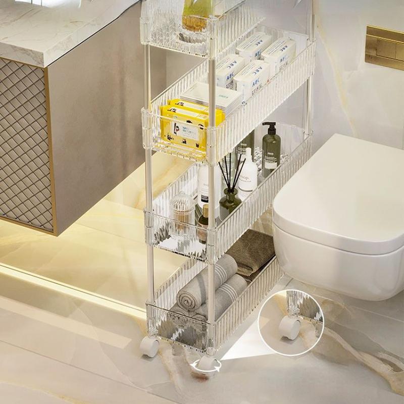 2/3/4-слойный держатель с зазором, кухонная полка для хранения, боковая полка для холодильника, съемная с колесиками, органайзер для ванной комнаты, компактная полка