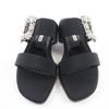 Pristine MANOLO BLAHNIK Sandals TITUBAFLAT Bijoux black silk 38 665.99WTIFCRE010 Used