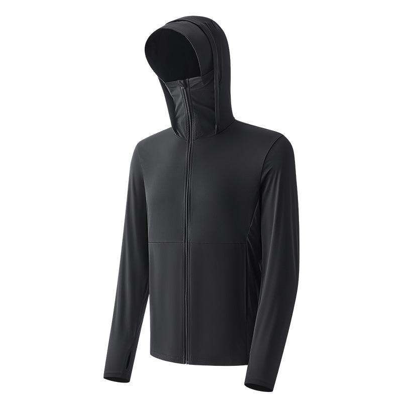 Outdoor ice silk sunscreen clothing men's summer removable brim cycling sunscreen clothing women's UV protection quick-drying fishing clothing