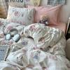Washed Cotton Four-piece Set, Small Fresh Quilt Cover, Dormitory Bed Sheet Three-piece Set, Bedding