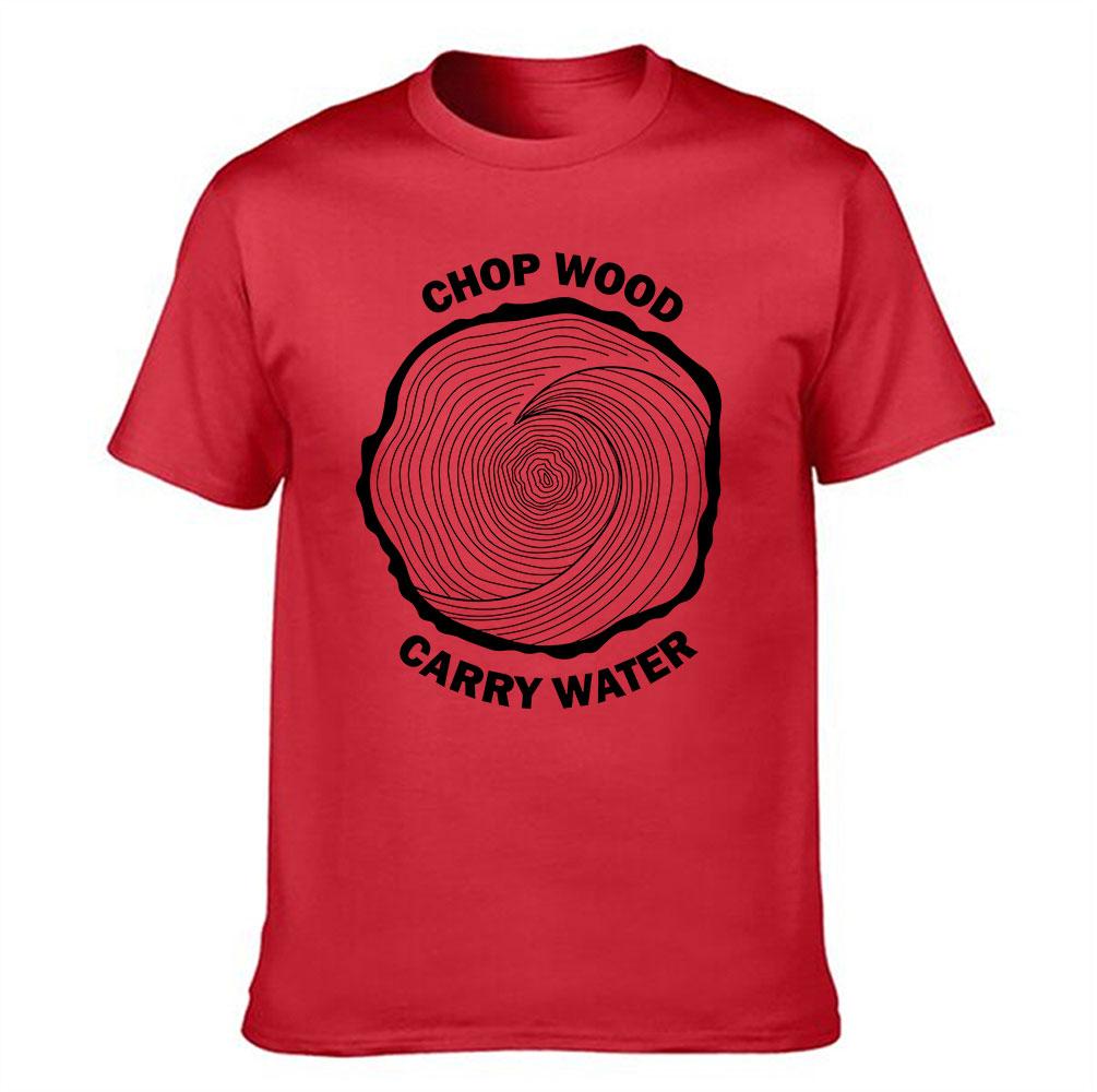 Unisexs Cotton TShirt Chop Wood Carry Water Print Casual Crew Neck Short Sleeve Tees for Daily Wear