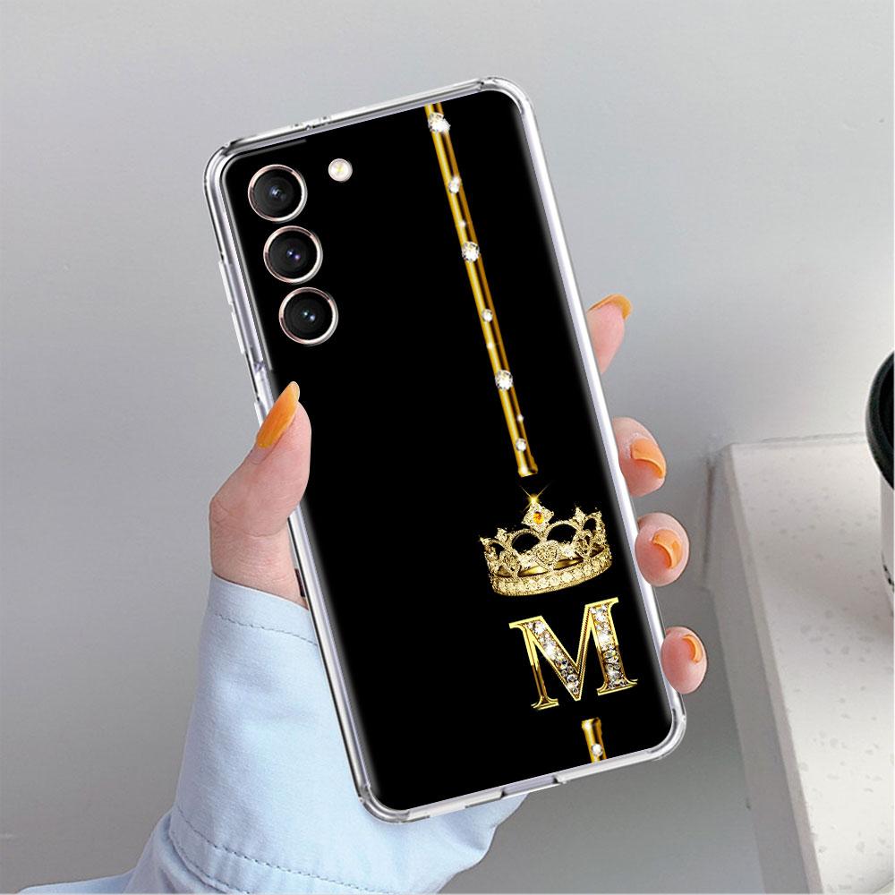 Прозрачный чехол MRPZ с розовым золотом и 26 буквами для Samsung Galaxy S22 S20 FE S21 S10 S9 Plus Note 20 Ultra 10 Lite из мягкого ТПУ-чехла для телефона