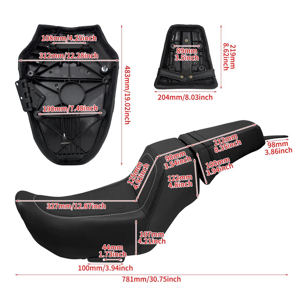 Motorcycle Two-Up Seat Driver Passenger Saddle Cushion Seats For Harley Nightster RH975 22-24 RH975S 23-24 Front Rear Dual Seat