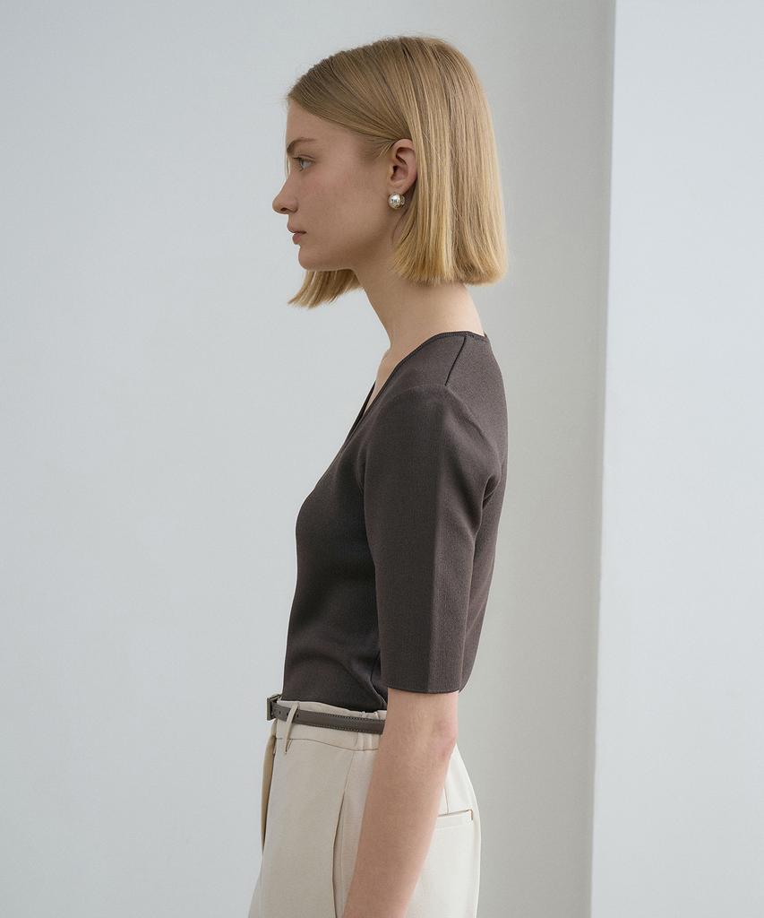 RENEJ Half Sleeve Square Knit