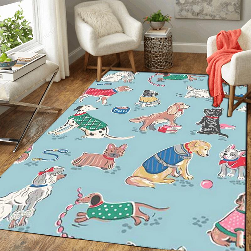 Cozy Cartoon Dog Rug Floor Mat for Living Room or Bedroom Soft and Comfortable Carpet a Gift for Birthday and Holiday.ZFF0913369