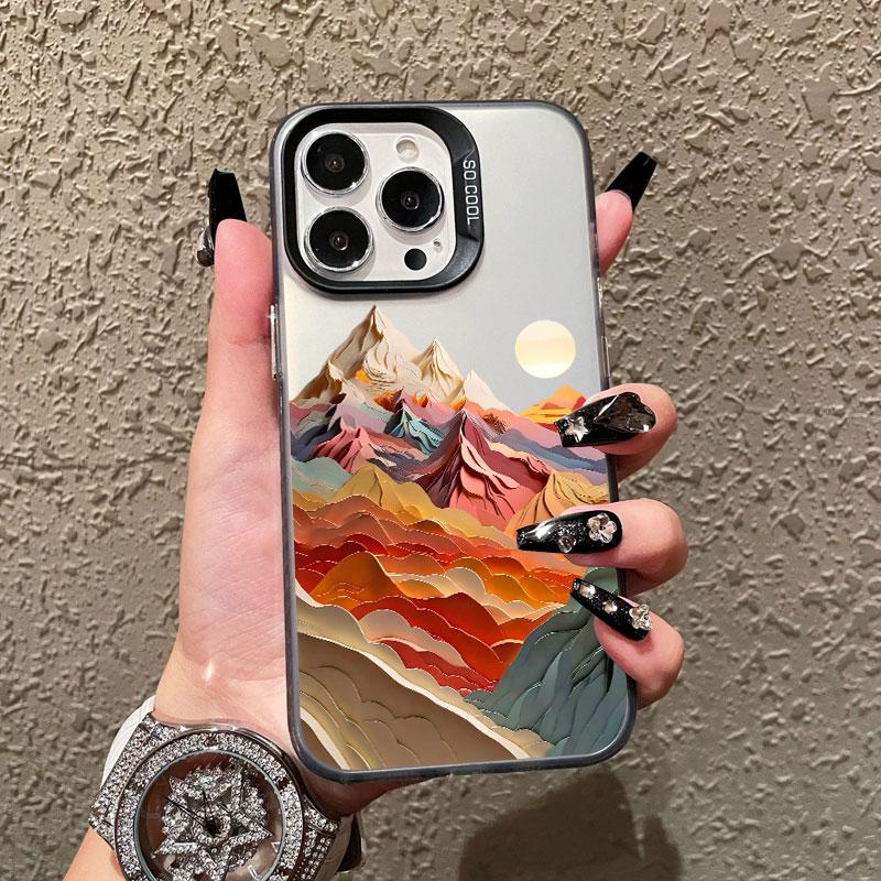 Лазерный чехол для телефона с изображением гор и рек для IPhone 14 15 Pro Max Plus 11 12 13 Mini Pro Max 16 Pro Max Ударопрочная задняя крышка Funda