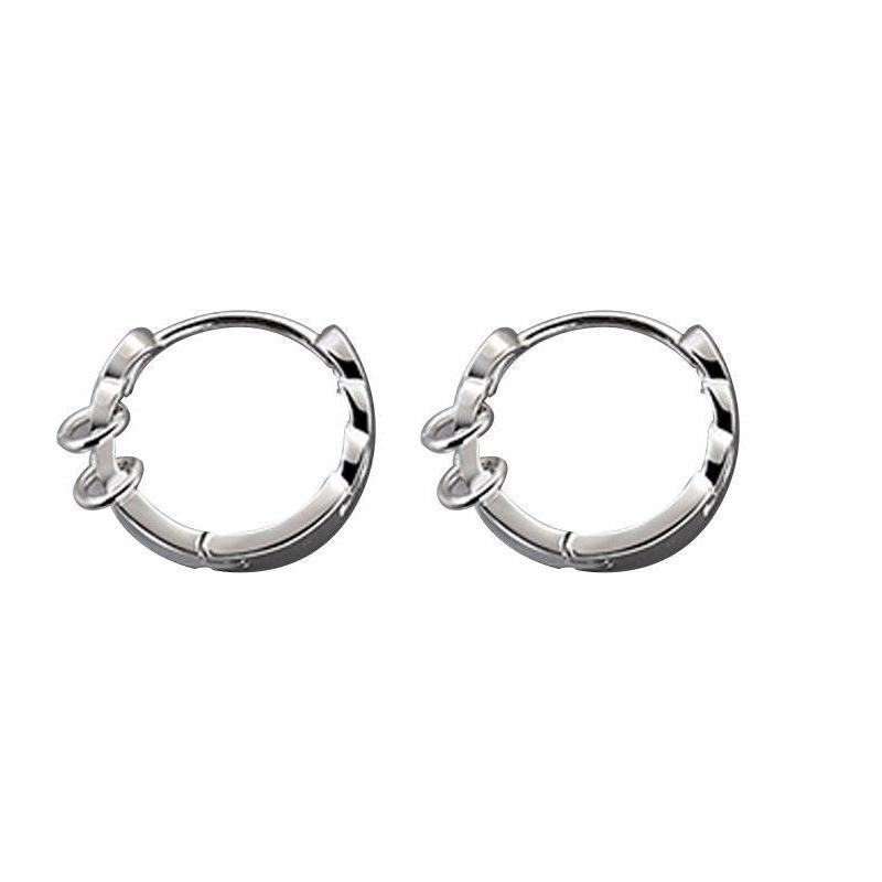 Мужская серебряная серьга-кольцо-пусет – 1 шт., Стильный дизайн, Уникальное модное украшение для уха