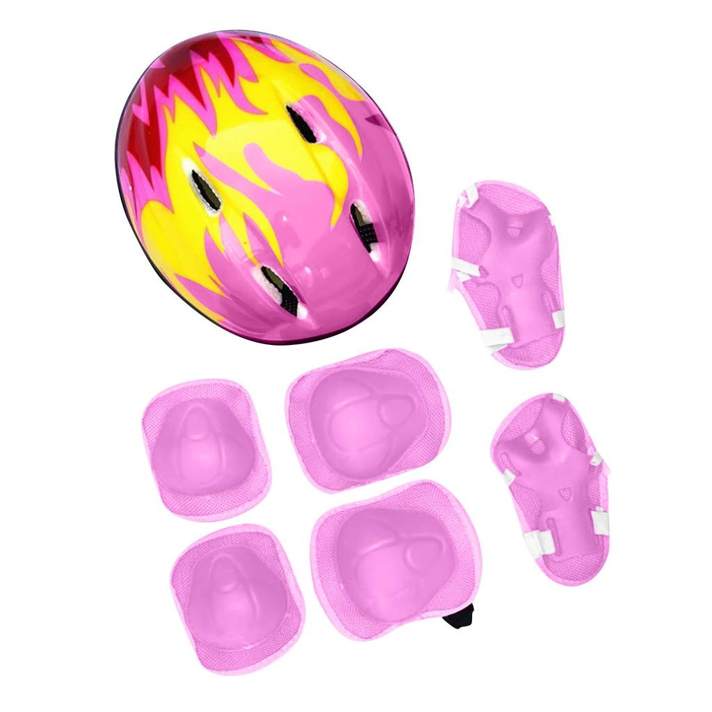 7 шт./компл., детский шлем, дышащий противоударный наколенник, локоть, накладки на запястья, шлем для начинающих