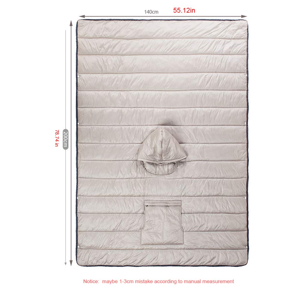 Winter Lightweight Inflatable Hybrid Camping Sleeping Bag Nylon Outdoor Warmth Small Quilt Blanket Adult
