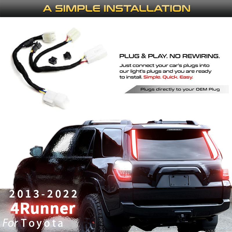 Rear Window Pillar Vertical Fit Tail/Brake Light Bar For Toyota 4Runner Tail/Brake Rear Fog Lamps and Turn Signal Light 10-24