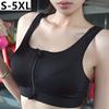 Women's Sports Bra Gathered Without Steel Ring Yoga Running Vest Fitness Front Zipper Sexy Shockproof Underwear Plus Size