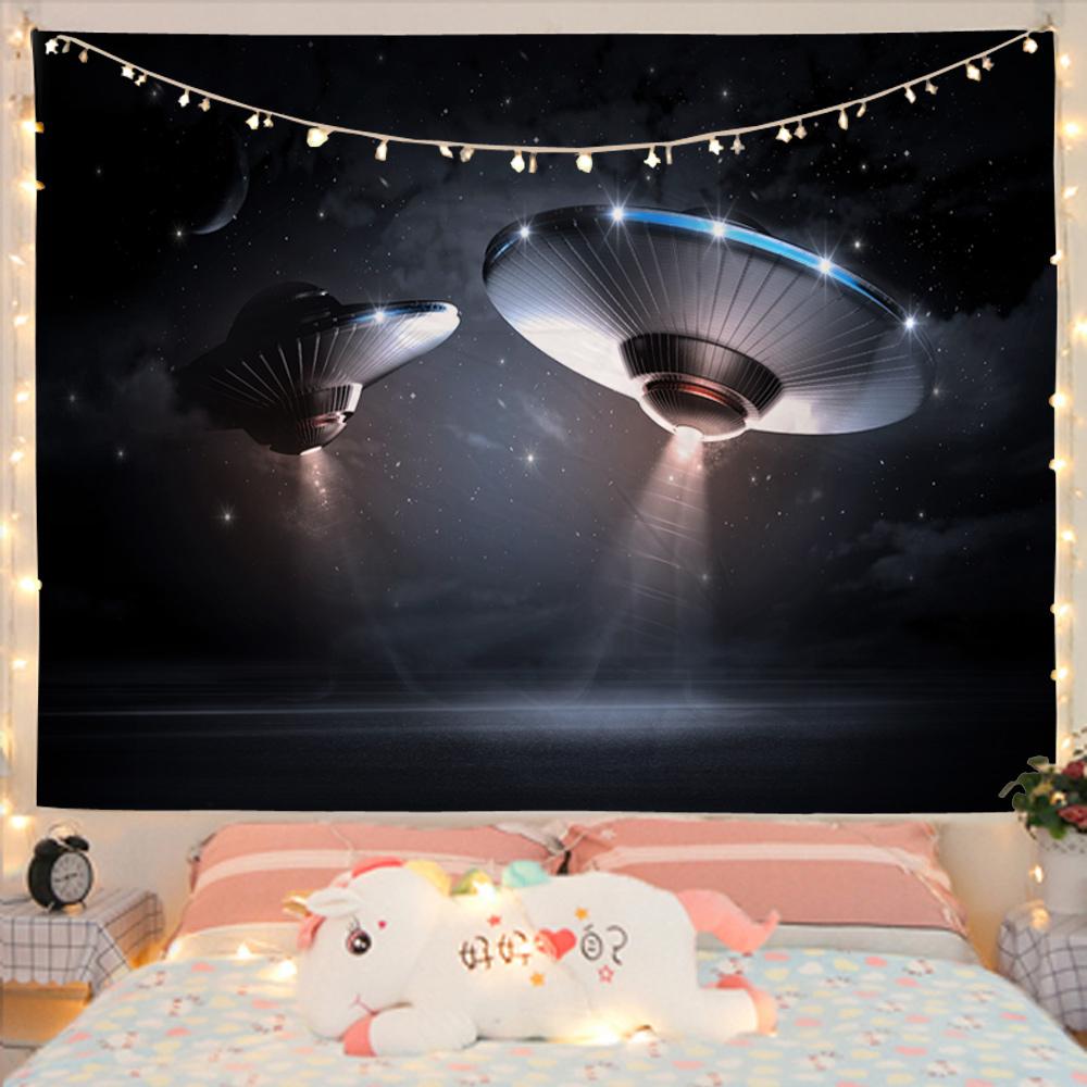 Таинственный гобелен с космическим кораблем, подвесной экзопланет, общежитие, Звезда Вселенной, спальня, гостиная, домашний декор
