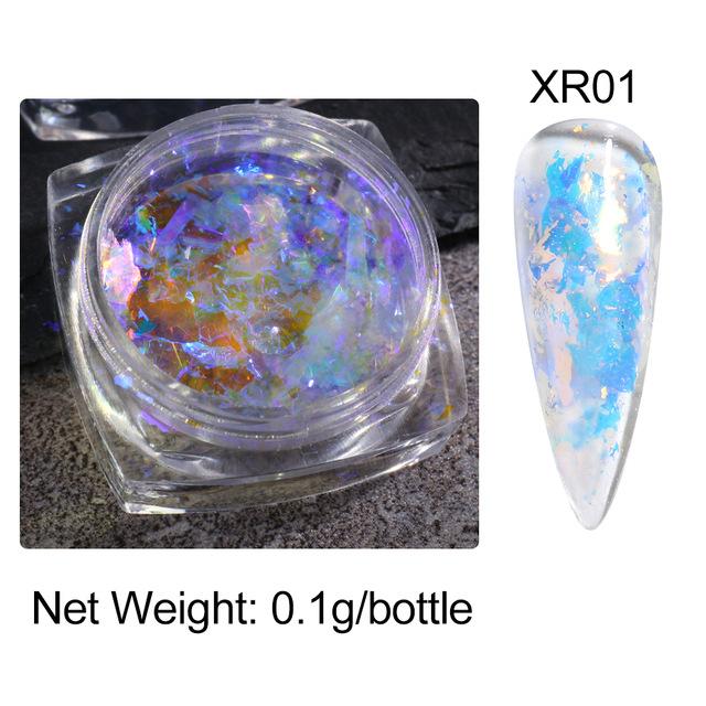 1 коробка Aurora Opal Flakes, блестящие блестки для ногтей, блестящие пайетки, украшение для дизайна ногтей