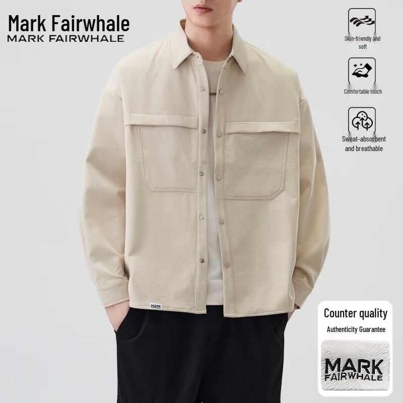 Mark Fairwhale Мужская повседневная рубашка с длинным рукавом