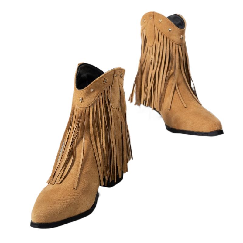 Женские ботильоны Chelsea с бахромой, туфли на высоком каблуке с острым носком, зимняя дизайнерская новая тенденция 2025 года в готическом стиле, массивные, повседневные, зимние ботинки Mujer